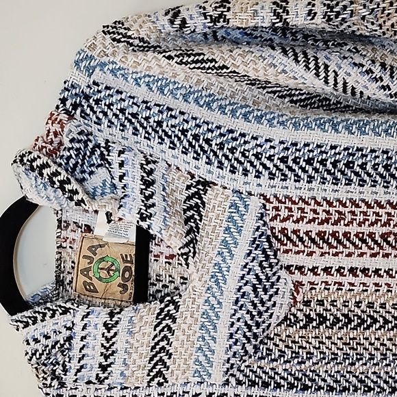 Baja  Stripe Hoodie with Front Pocket Multicolor Coogi  Size Meduim - Picture 15 of 16